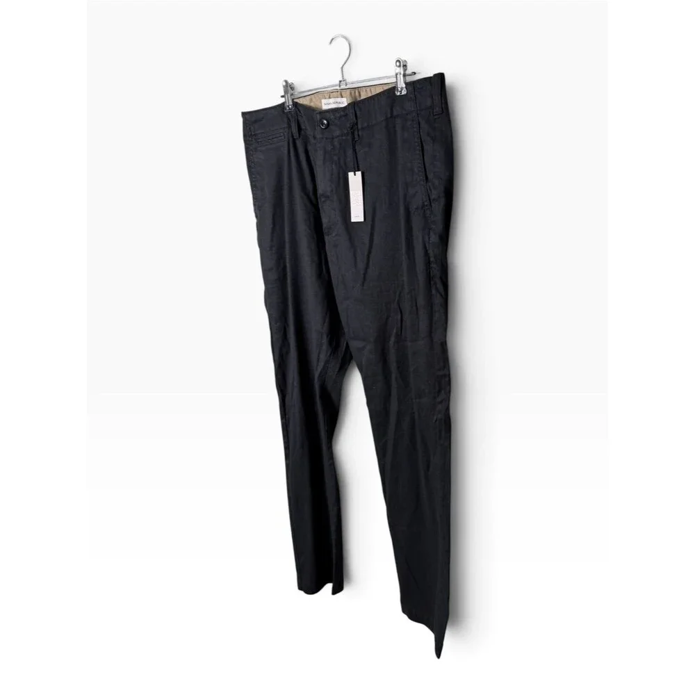 Banana Republic Black Size 35x34 Linen Blend Authentic Slim Chino Pants NWT